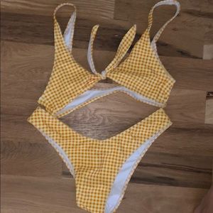 Yellow gingham bikini